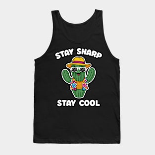 Stay Sharp, Stay Cool - Summer Vibes Cactus Tank Top